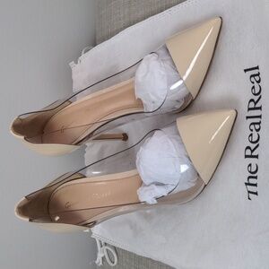 Gianvito Rossi, Natural/Clear, 4" heel, 7.5"